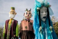 عروسک‌های غول‌پیکر فولکلور آذربایجان در جشنواره تبریزیم
